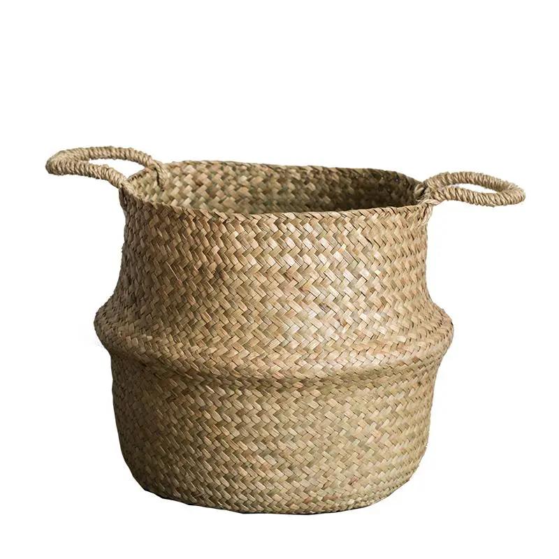 Straw Basket Pop Up Belly Basket by RusticReach