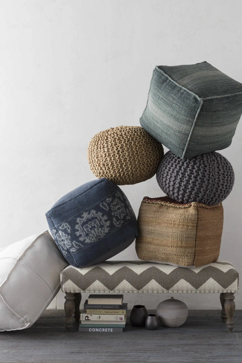 Merrittstown Cotton Knitted Pouf by Boutique Rugs