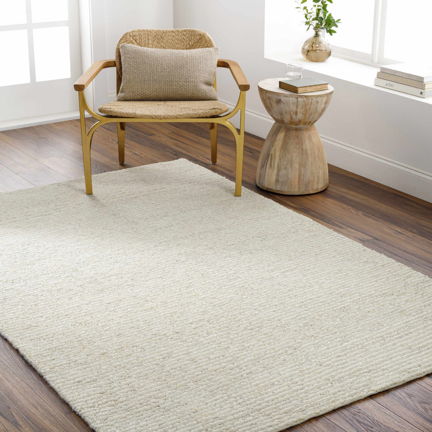 Chaz Cream Wool Rug - Clearance by Boutique Rugs