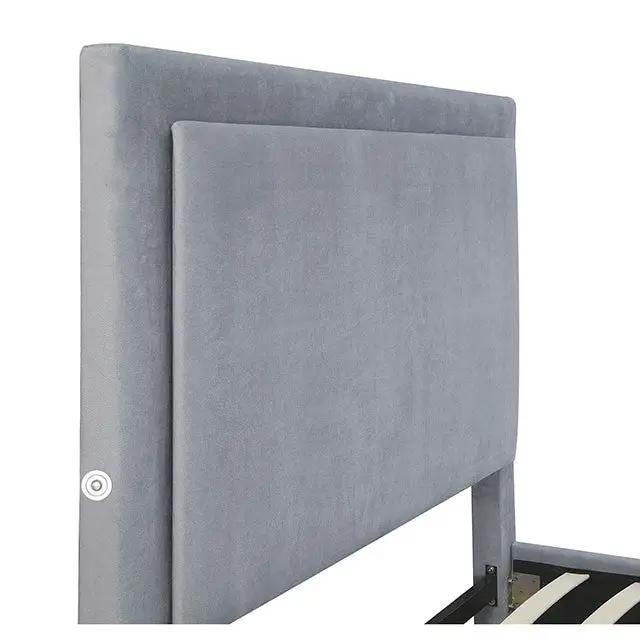 Erglow - E.King Bed, Gray by Unique Piece Furniture