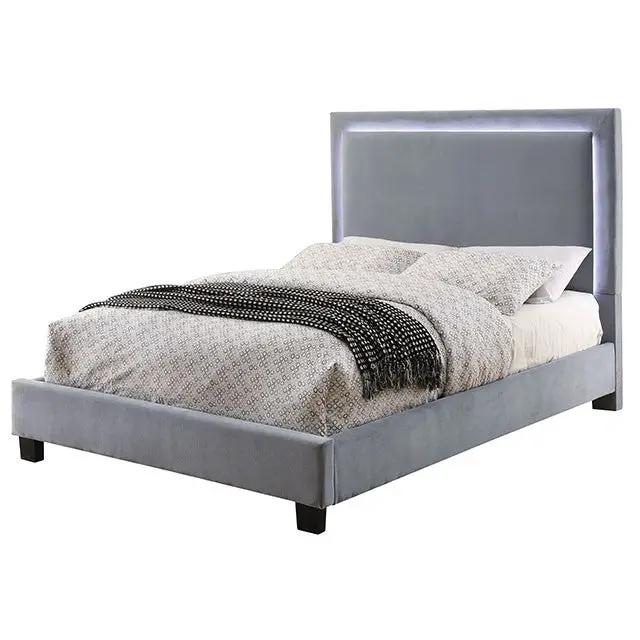 Erglow - E.King Bed, Gray by Unique Piece Furniture