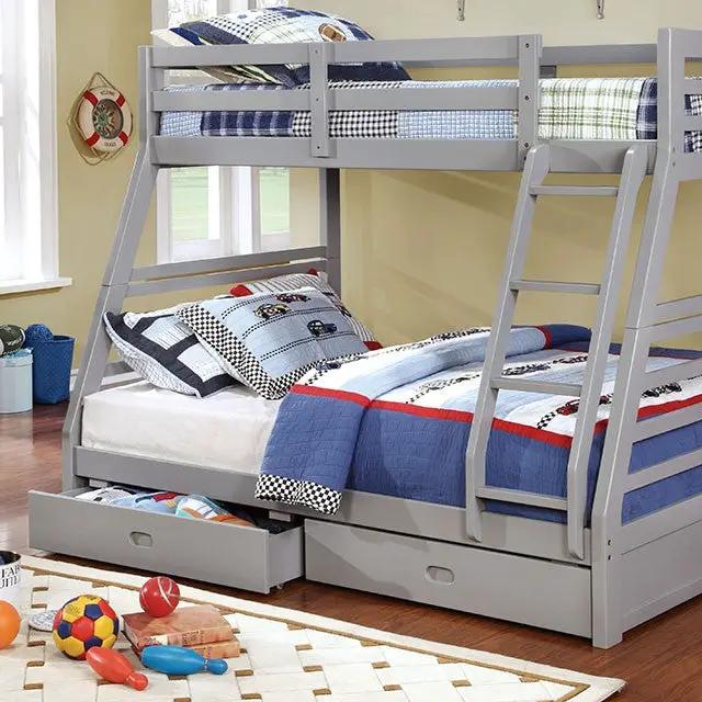California - Twin/Full Bunk Bed, Gray by Unique Piece Furniture