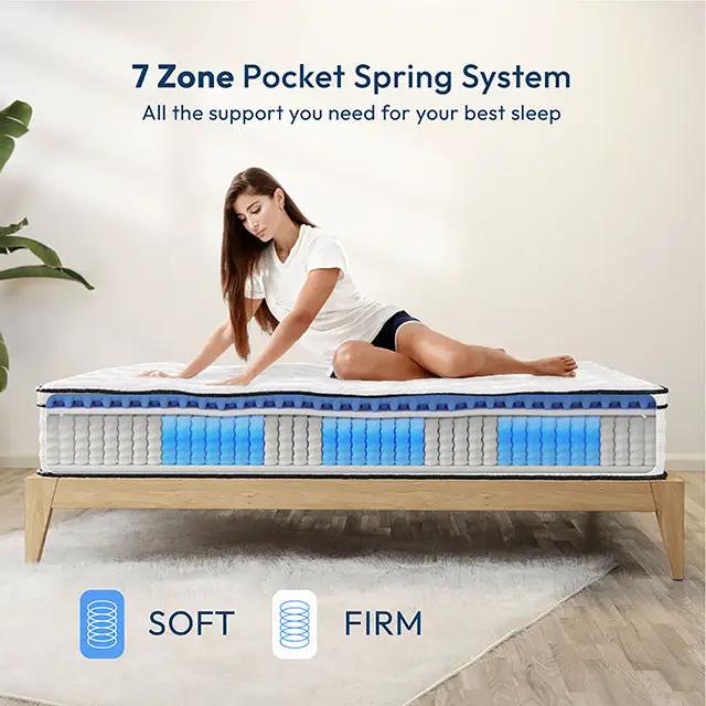 Salvia - 12" Cal.King Hybrid Pocket Coil Mattress by Unique Piece Furniture