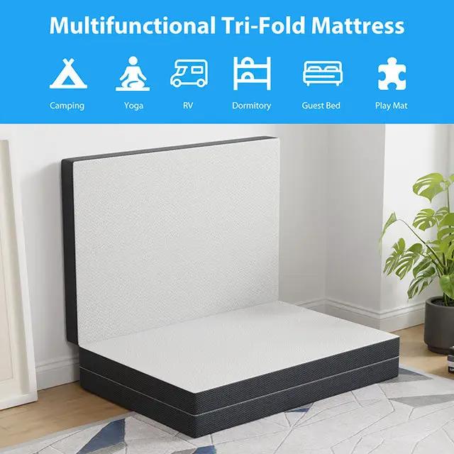 Hollyhock - 3" Twin Tri-Fold Memory Foam Topper by Unique Piece Furniture