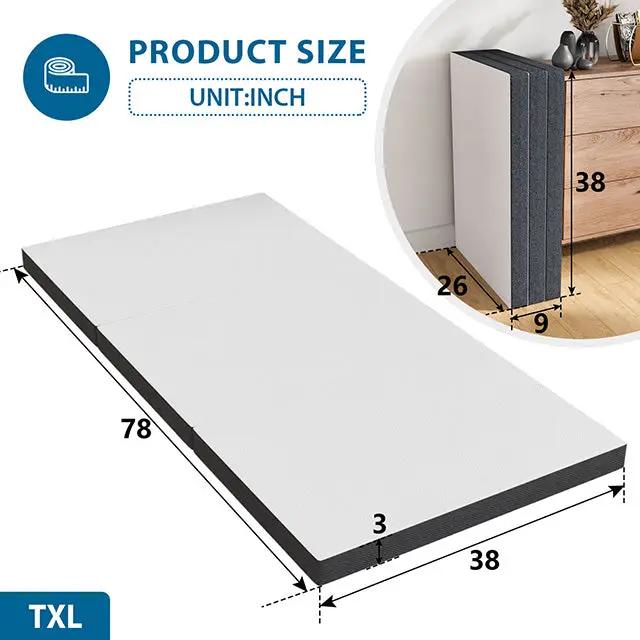 Hollyhock - 3" Twin XL Tri-Fold Memory Foam Topper by Unique Piece Furniture