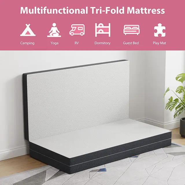 Hollyhock - 4" Full Tri-Fold Memory Foam Topper by Unique Piece Furniture