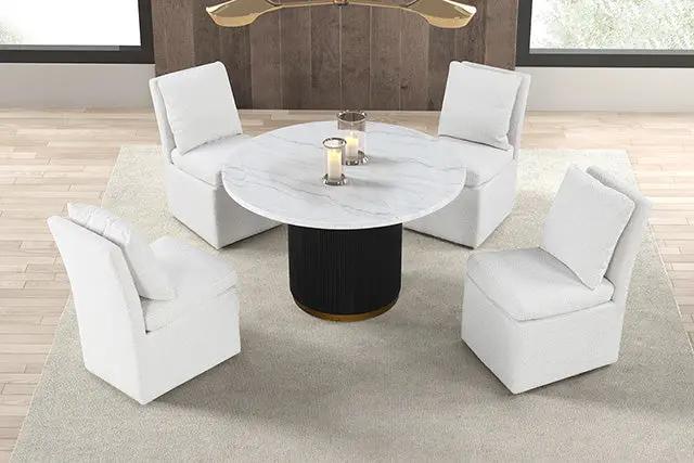 Varde - Round Dining Marble Table by Unique Piece Furniture
