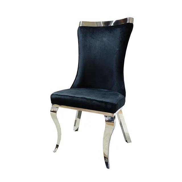 Basilicata - Chair, Silver/Black (2/CTN) by Unique Piece Furniture