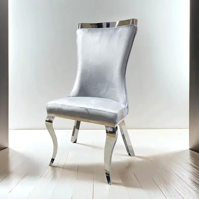Basilicata - Chair, Silver/Gray (2/CTN) by Unique Piece Furniture