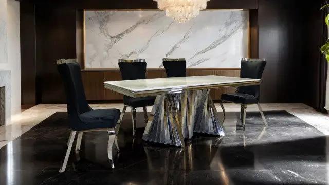 Basilicata - Chair, Silver/Black (2/CTN) by Unique Piece Furniture