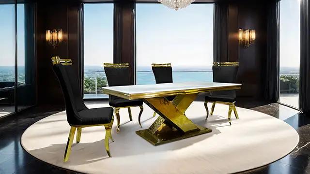 Palazzo - Chair, Gold/Black (2/CTN) by Unique Piece Furniture