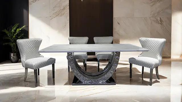 Portanova - Chair, Silver/White (2/CTN) by Unique Piece Furniture