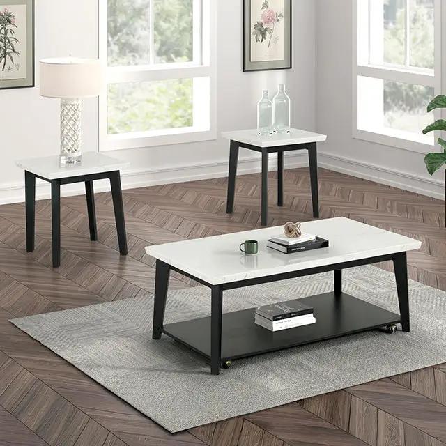 Thisted - Rectangle Marble Coffee Table w/ Casters by Unique Piece Furniture