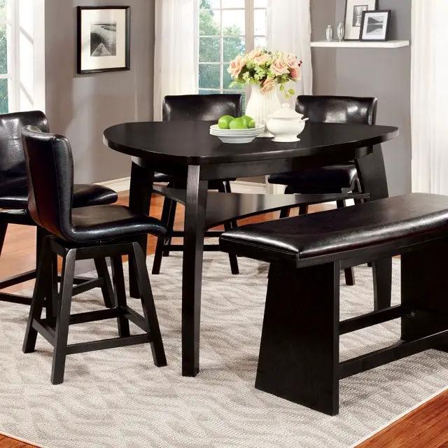 Hurley - 6 Pc Counter Ht Table Set w/ Bench by Unique Piece Furniture