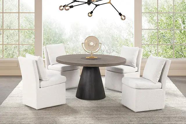 Broager - 5 Pc Dining Table Set (Light Gray Caster Chairs) by Unique Piece Furniture
