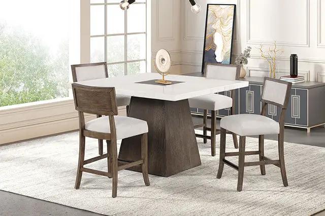 Grasten - 5 Pc Counter Ht Table Set by Unique Piece Furniture