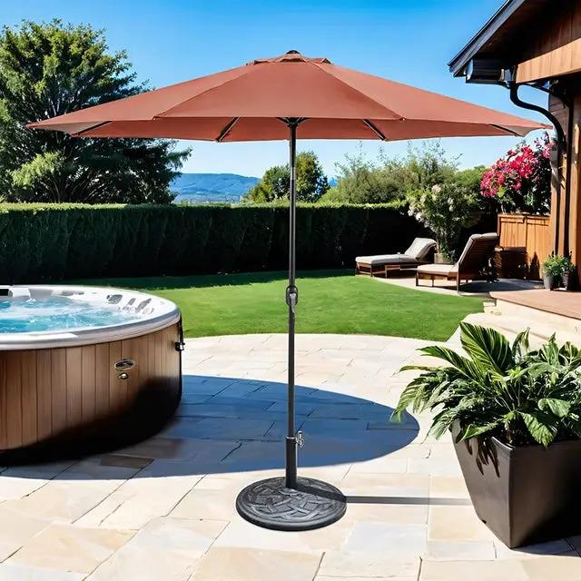 Mora - 11' Outdoor Umbrella + 21" Round Base by Unique Piece Furniture