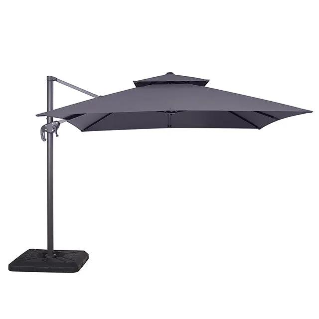 Hero - 10 Ft Square Umbrella w/ Double Top + 37" Large Base by Unique Piece Furniture