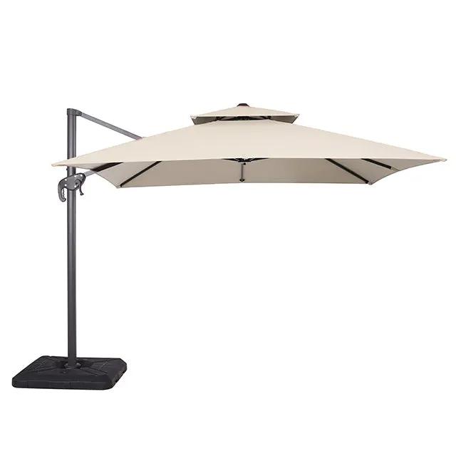 Hero - 10 Ft Square Umbrella w/ Double Top + 37" Large Base by Unique Piece Furniture