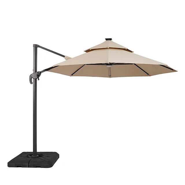 Fera - 10 Ft Round Umbrella w/ LED Bulb + 37" Large Base by Unique Piece Furniture