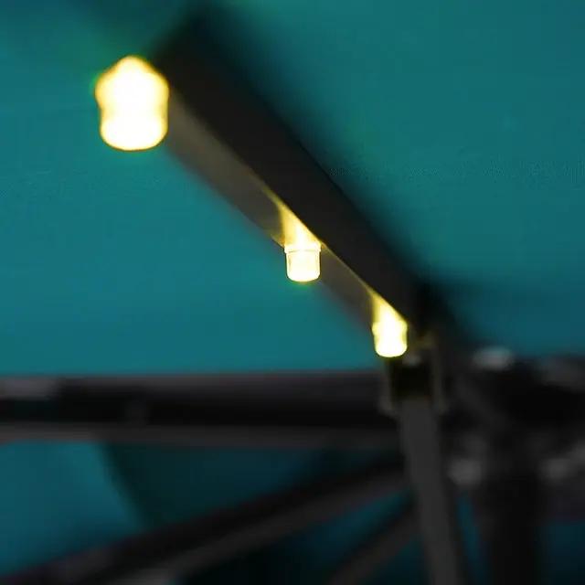 Xico - 8 Ft Square Umbrella w/ Double Top w/ LED Light + 37" Large Base by Unique Piece Furniture