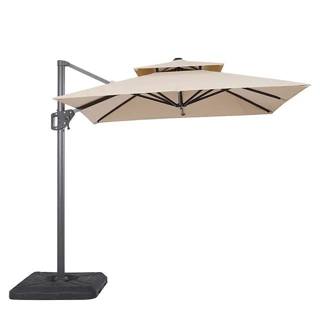 Fida - 8 Ft Square Umbrella w/ Double Top + 37" Large Base by Unique Piece Furniture