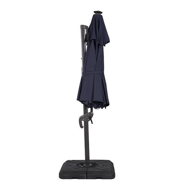 Nuti - 10 Ft Round Umbrella w/ LED Light + 37" Large Base by Unique Piece Furniture