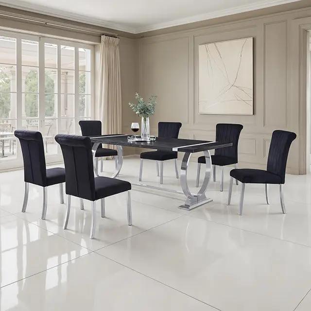 Horley - 80" Dining Table, Silver Frame by Unique Piece Furniture