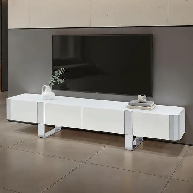 Larvik - TV Stand White w/ Silver Frame by Unique Piece Furniture