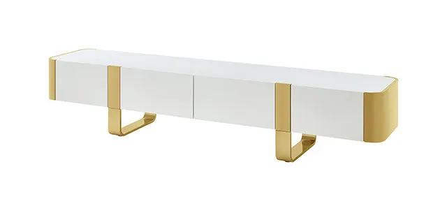 Larvik - TV Stand White w/ Gold Frame by Unique Piece Furniture