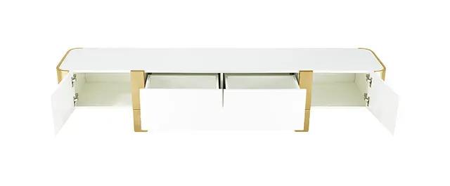 Larvik - TV Stand White w/ Gold Frame by Unique Piece Furniture