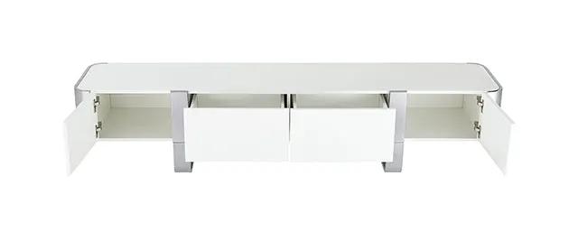 Larvik - TV Stand White w/ Silver Frame by Unique Piece Furniture