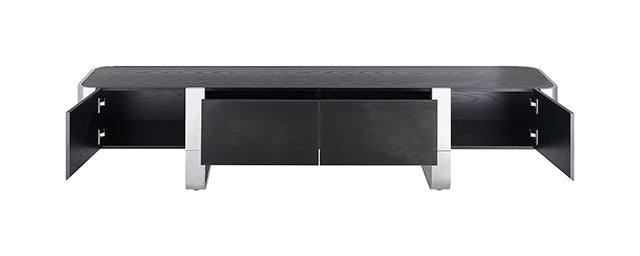 Leknes - TV Stand Black w/ Silver Frame by Unique Piece Furniture