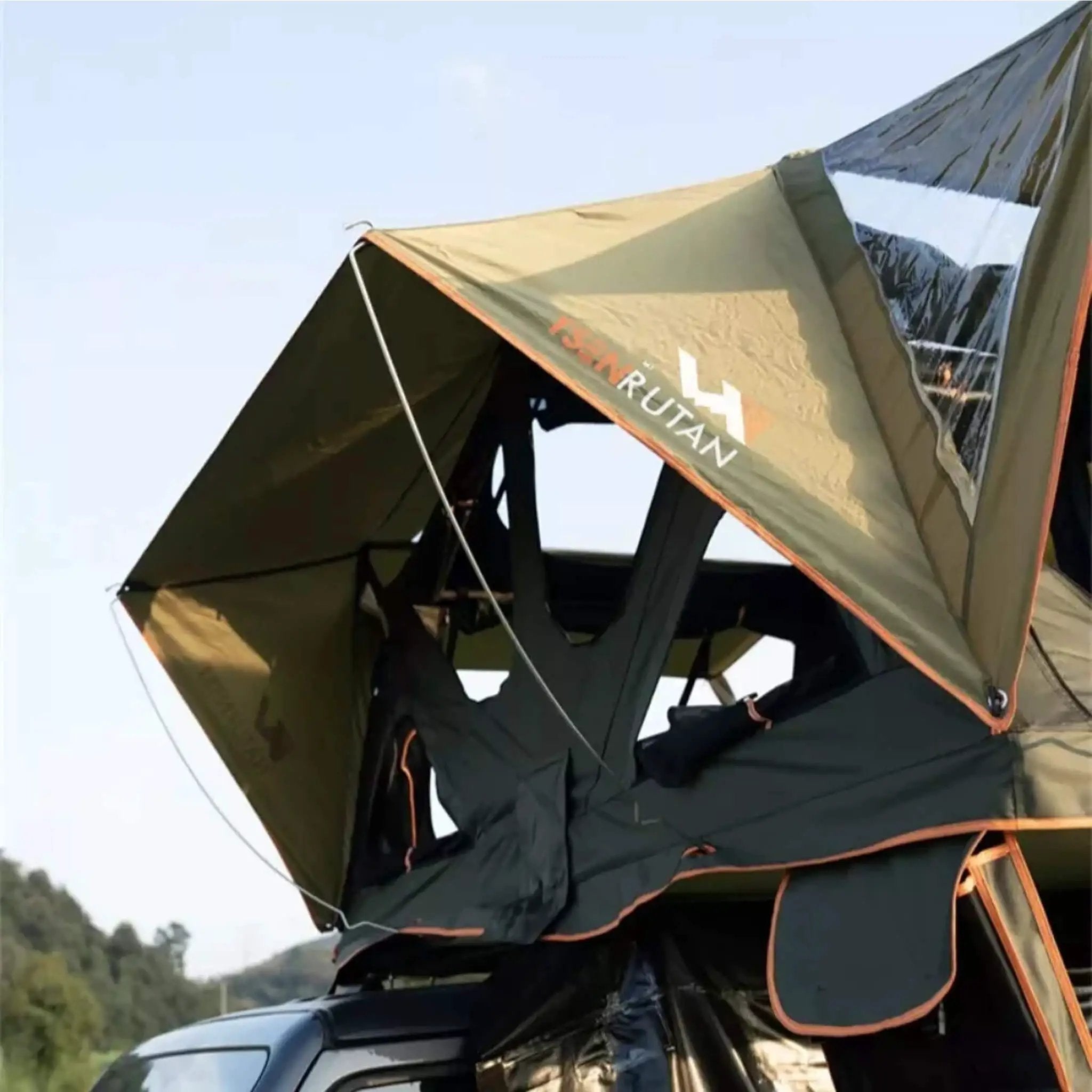 Naturnest Andromeda Green Soft-Shell Rooftop Tent With Large Panoramic Skylight & YKK Doors (SAK50612) by SAKSBY WHOLESALE