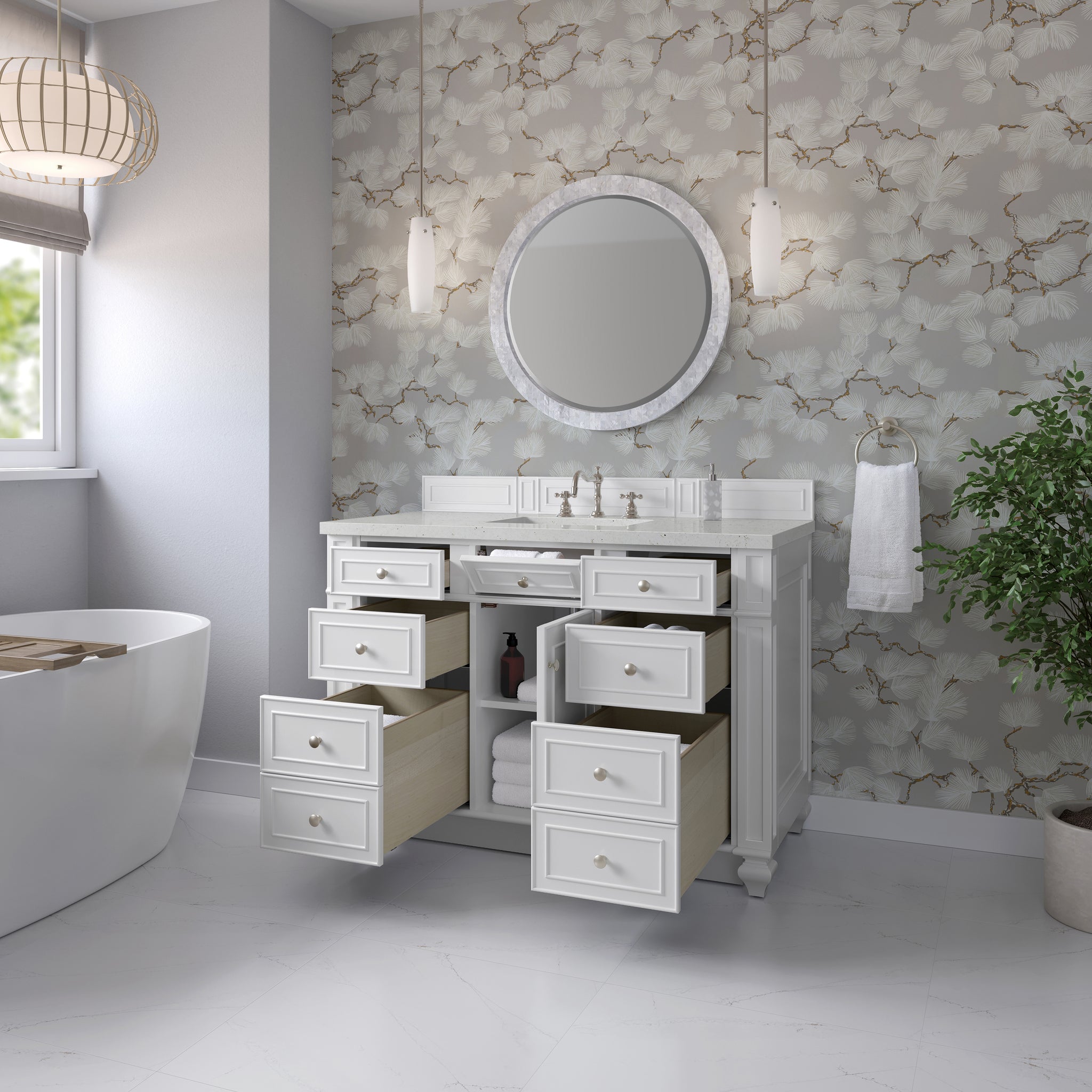 James Martin Bristol 48" Single Bathroom Vanity, Bright White, view 28