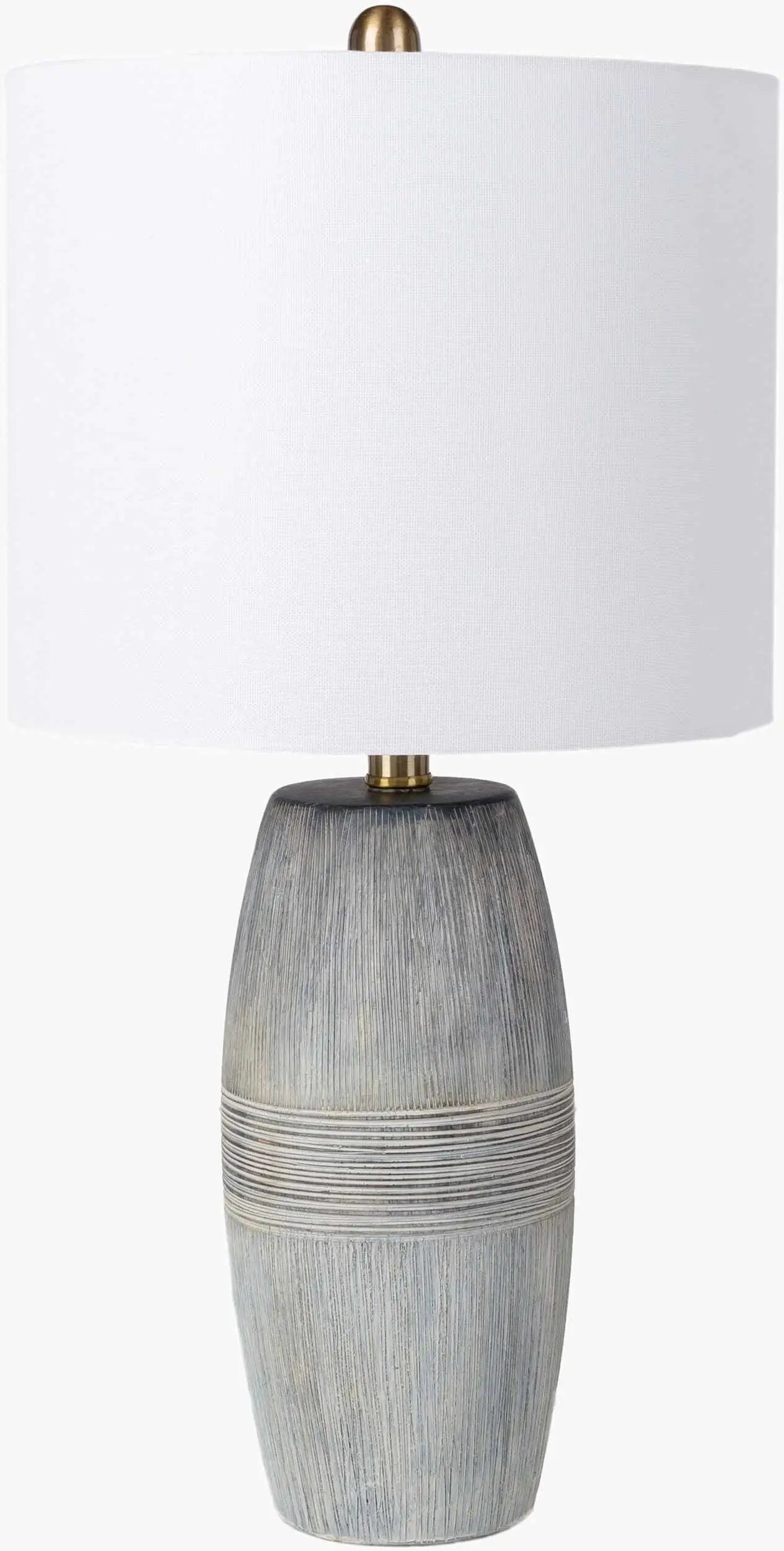 Mabayo Ribbed White Ceramic Table Lamp by Boutique Rugs