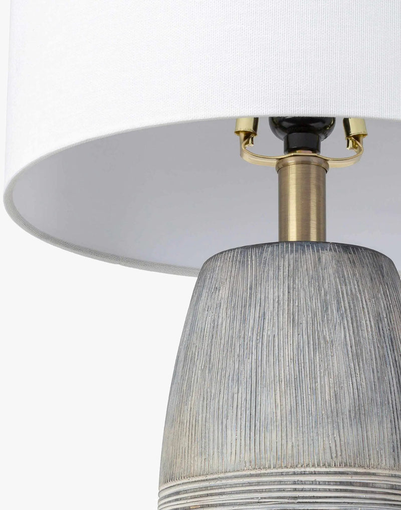 Mabayo Ribbed White Ceramic Table Lamp by Boutique Rugs
