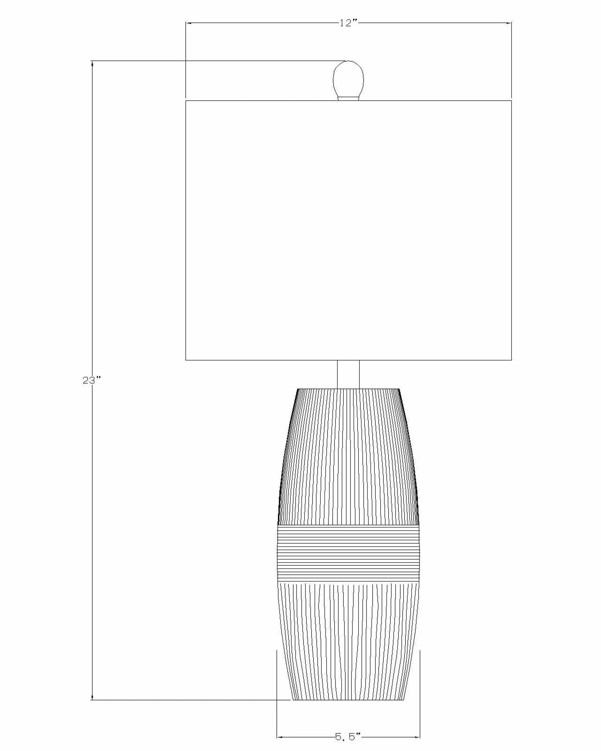Mabayo Ribbed White Ceramic Table Lamp by Boutique Rugs