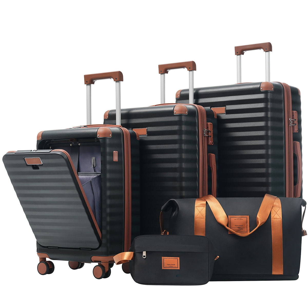 Deluxe 5-Piece Hard-Side Luggage Set with USB and TSA Locks - Multiple Colors, photo 5 of 30