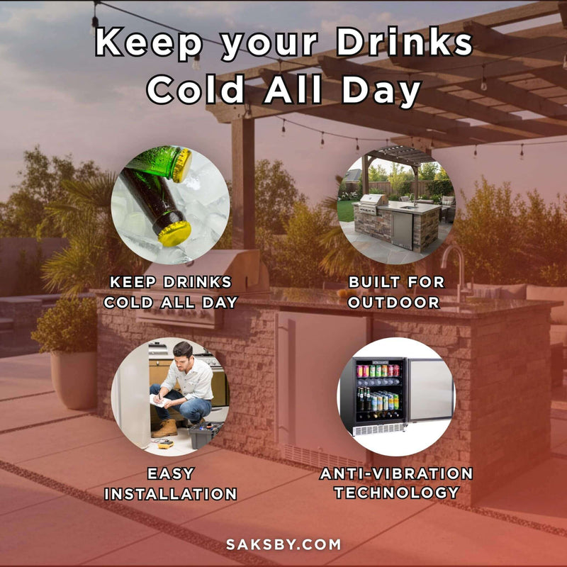Summerset 24-Inch Outdoor Rated Refrigerator With Anti Vibration System [RFR-24S-A] (SAK63715) by SAKSBY WHOLESALE