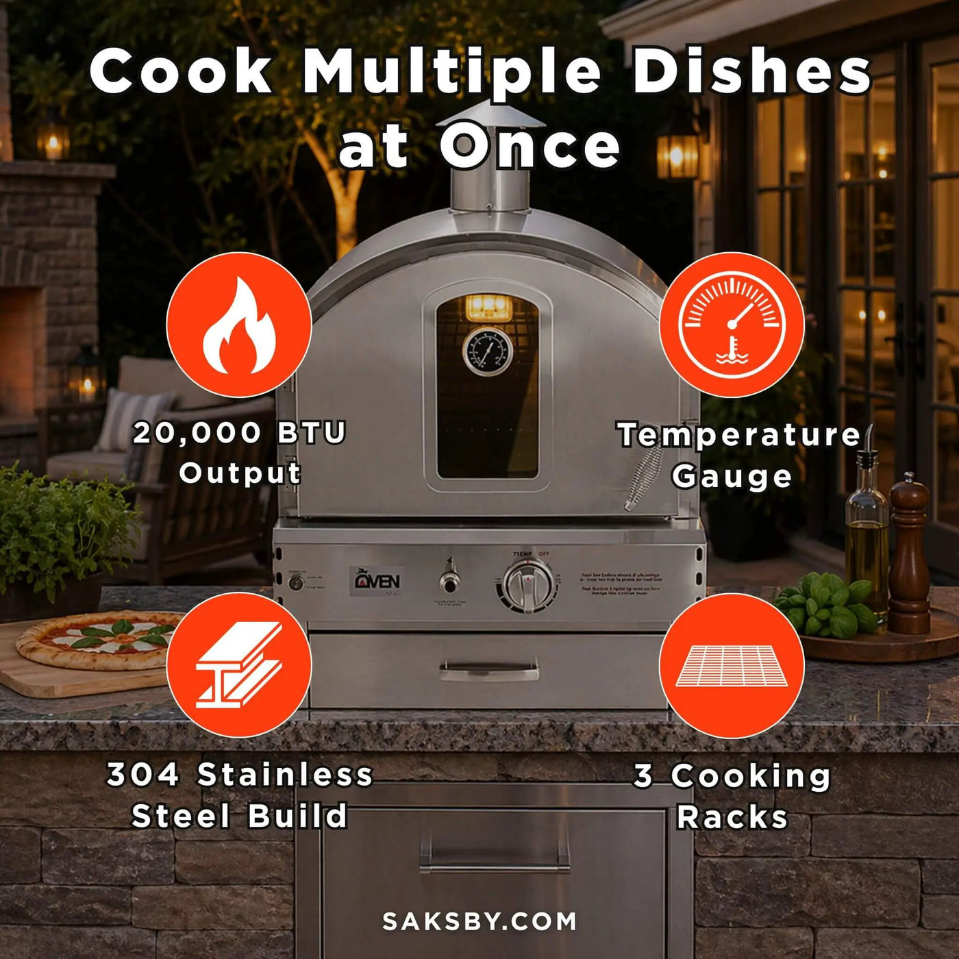 Summerset Outdoor Built-In Countertop Gas Pizza Oven [SS-OVBI] (SAK73182) by SAKSBY WHOLESALE