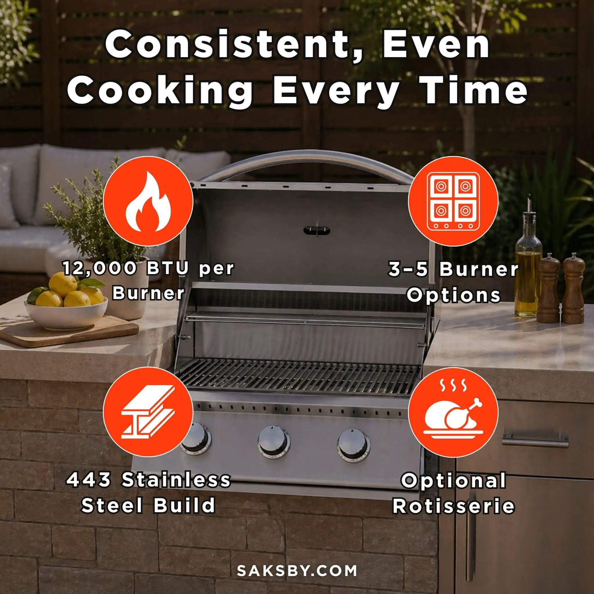 Summerset Sizzler Built-In Propane Gas Grill [SIZ25/32/40] (SAK71502) by SAKSBY WHOLESALE