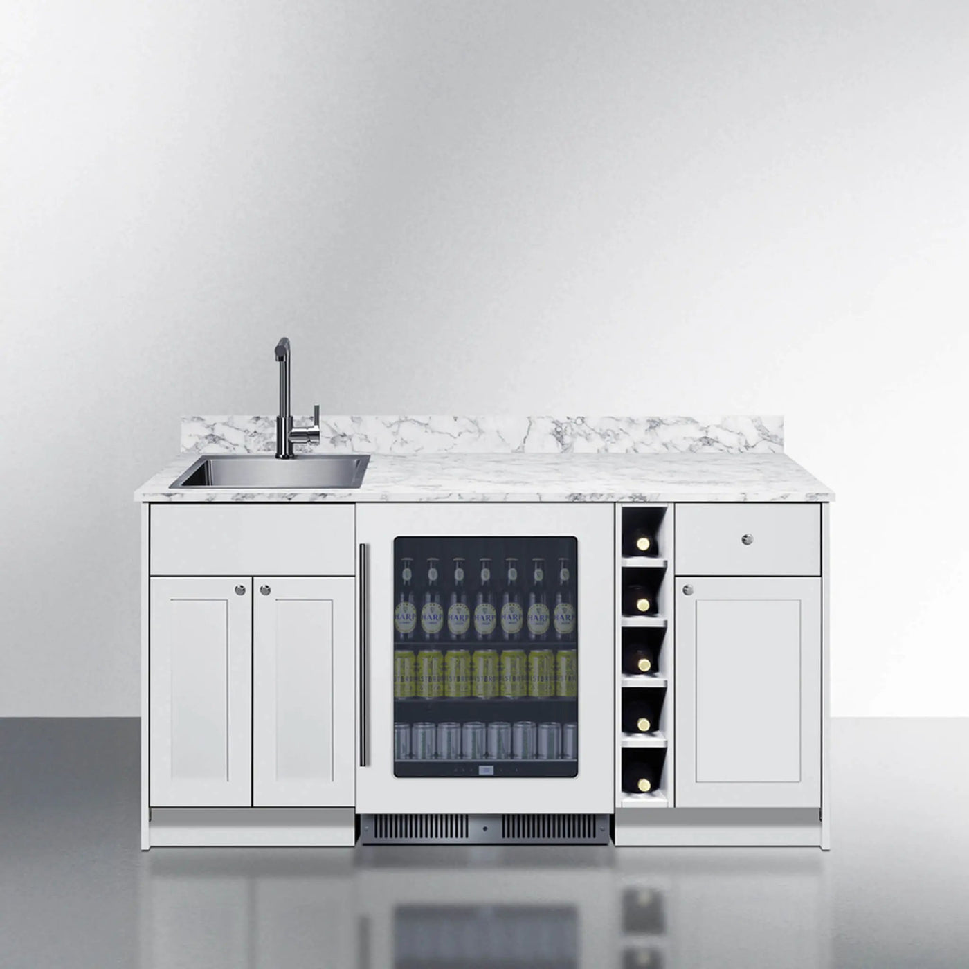 Summit Oasis Wet Bar Kitchenette With Countertop, Beverage Center, And Fully Assembled Cabinetry [OASISWH35] (SAK19178) by SAKSBY WHOLESALE