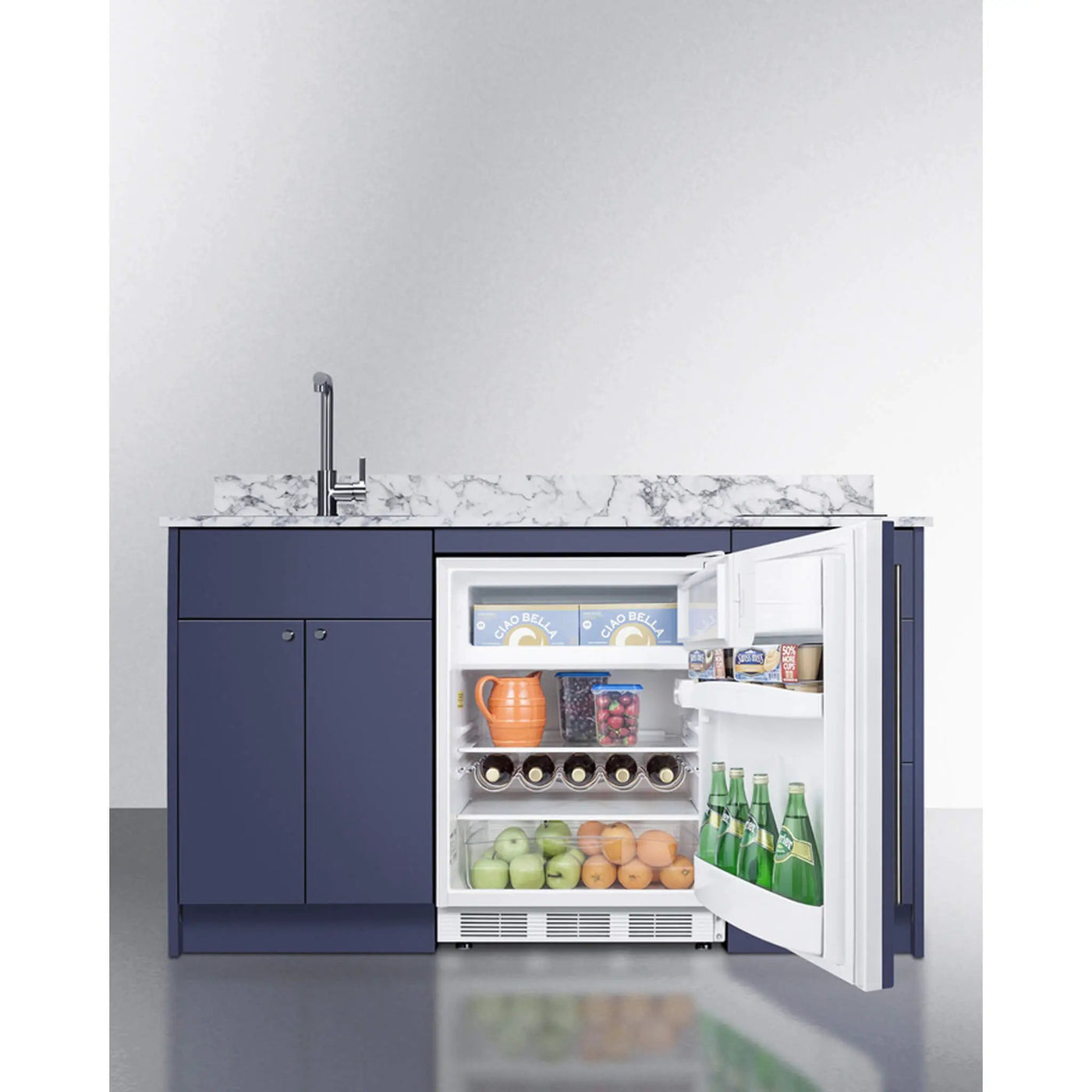 Summit Turnkey Caldera Kitchenette With A Cooktop, Refrigerator-Freezer, Sink, And Pre-Installed Cabinetry [CALDERAWH35] (SAK73248) by SAKSBY WHOLESALE