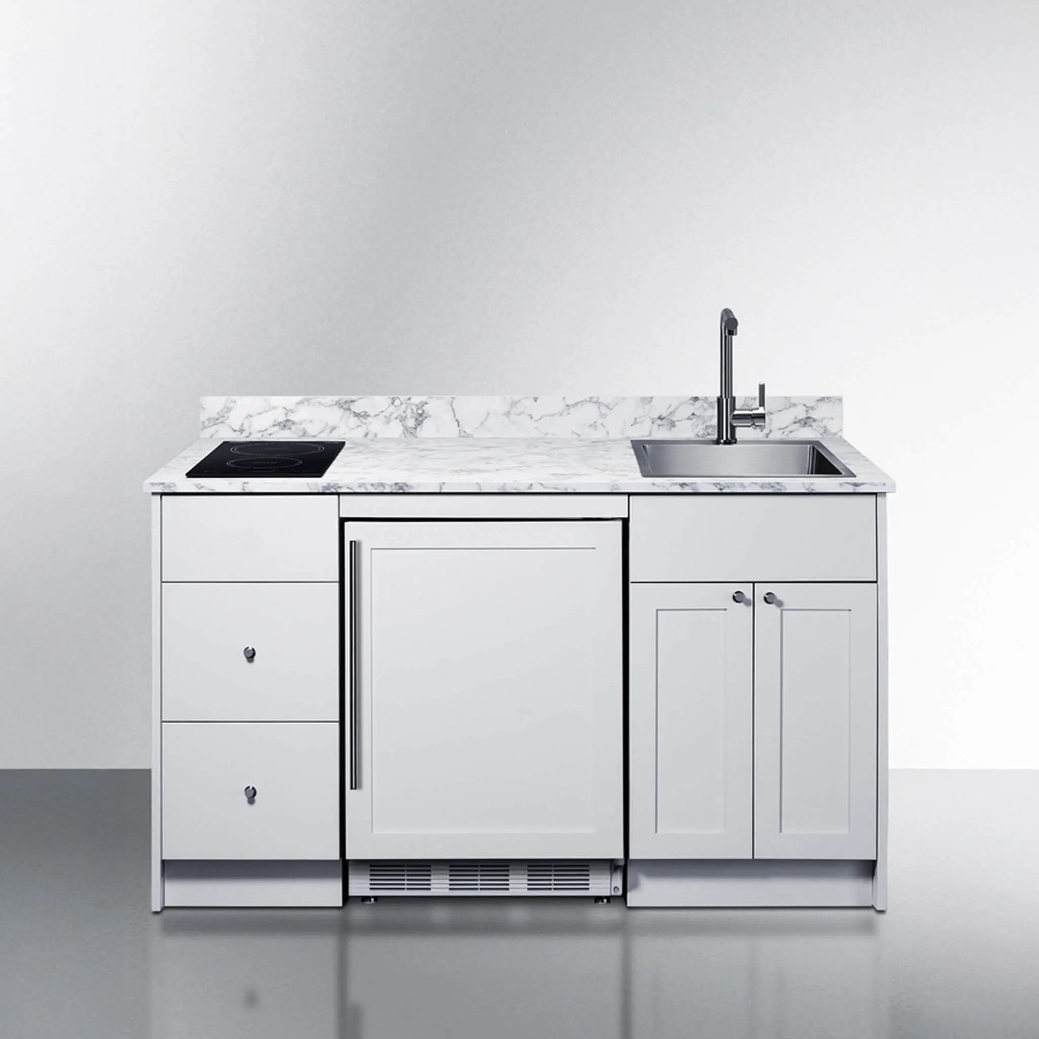Summit Turnkey Caldera Kitchenette With A Cooktop, Refrigerator-Freezer, Sink, And Pre-Installed Cabinetry [CALDERAWH35] (SAK73248) by SAKSBY WHOLESALE