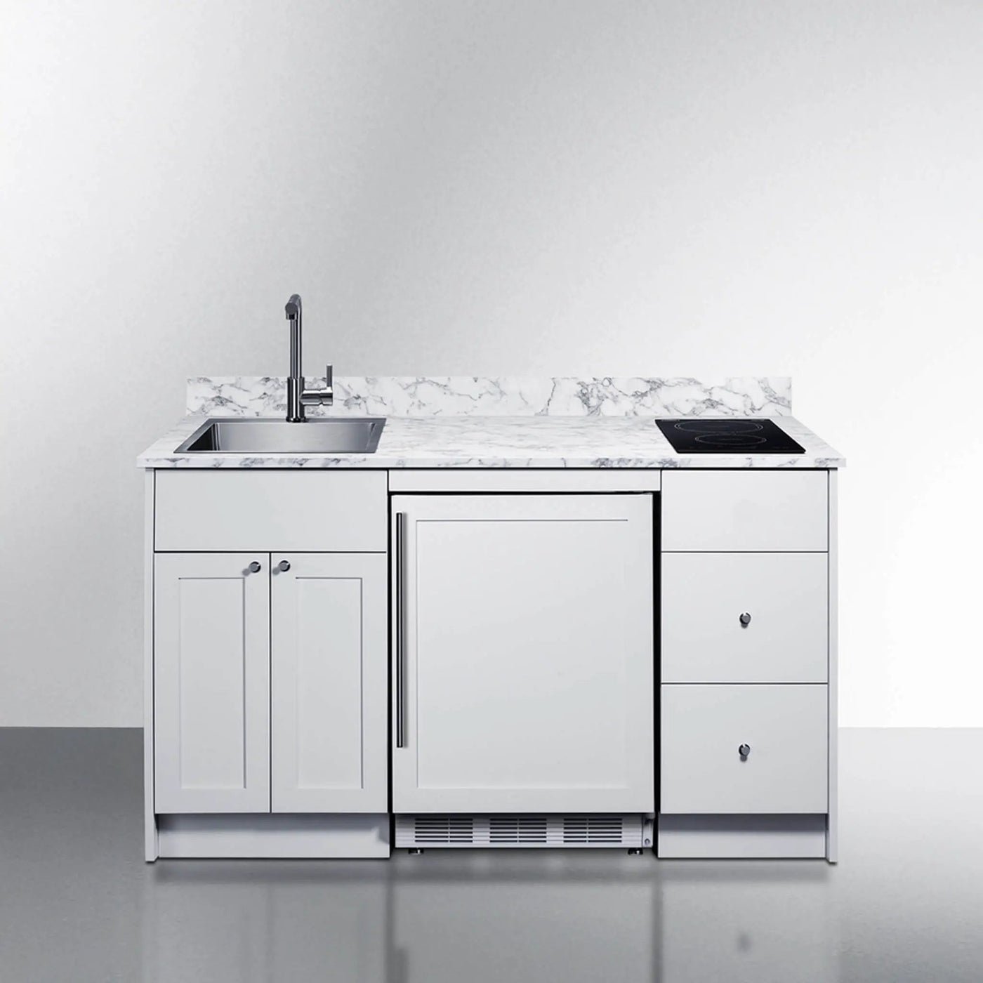 Summit Turnkey Caldera Kitchenette With A Cooktop, Refrigerator-Freezer, Sink, And Pre-Installed Cabinetry [CALDERAWH35] (SAK73248) by SAKSBY WHOLESALE