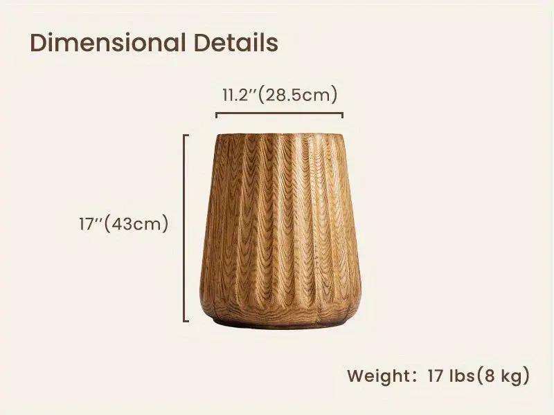 Sunbury Round Faux Wood Side Table – Modern Farmhouse Indoor & Outdoor Accent Table by House Of Avana