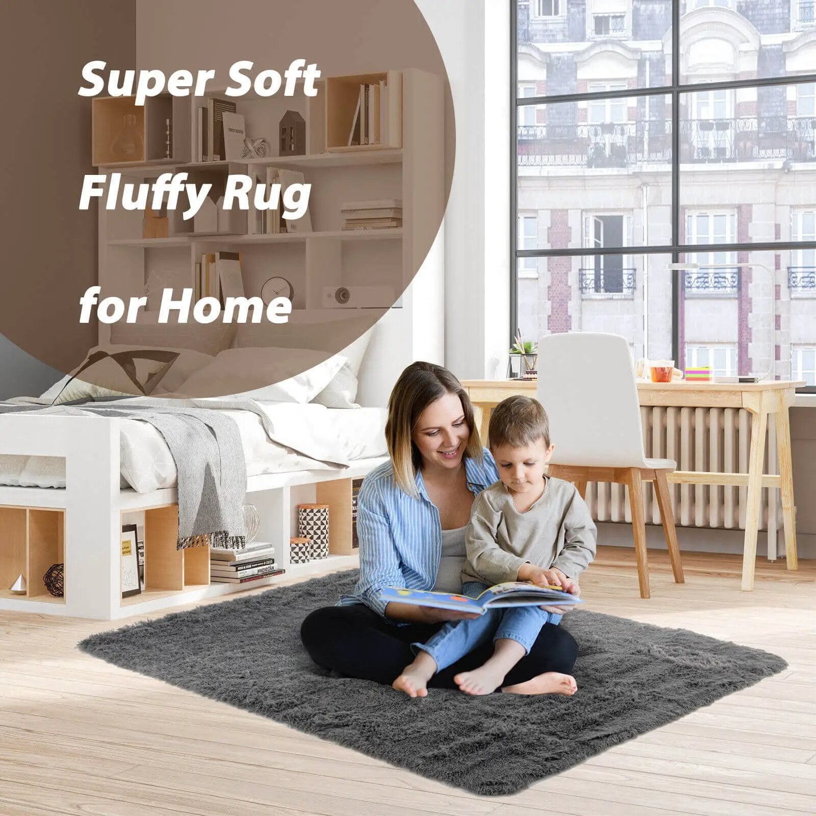 4x6 Feet Modern Soft Shag Rug with Non by DirectDeals
