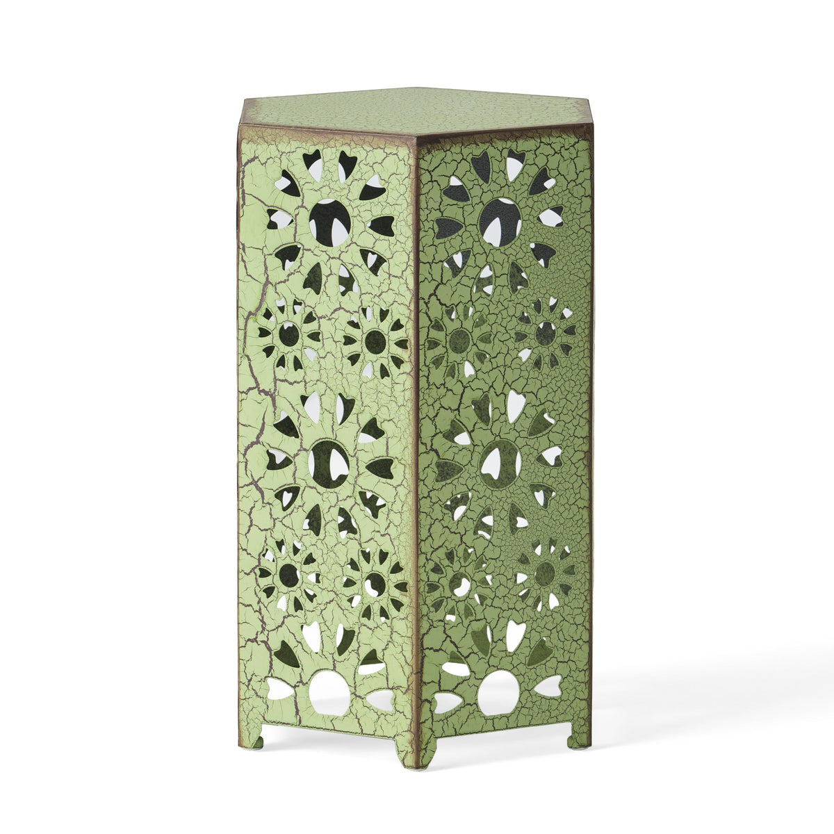 Galore 14" Side Table with Sunburst Cut Out Design - Green or Teal, photo 7 of 10