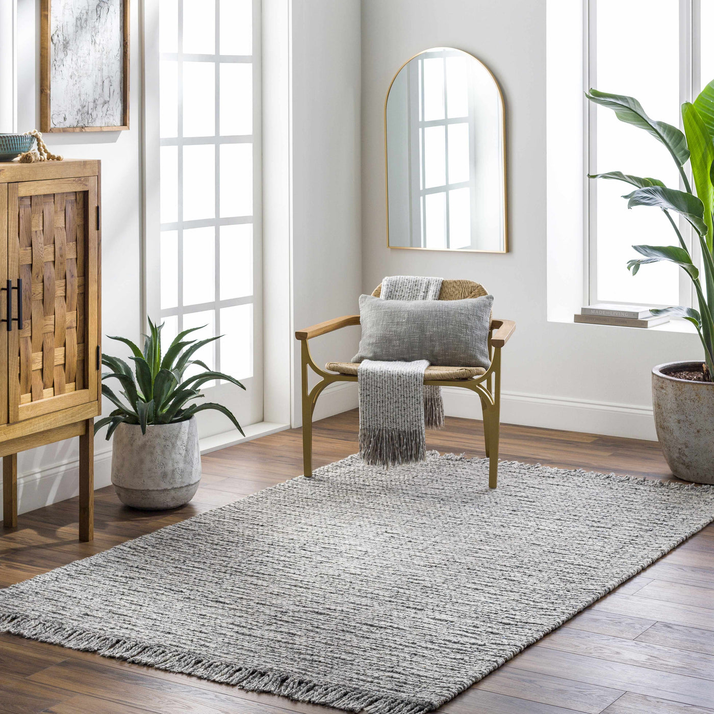 Amiel Gray Hand Woven Area Rug - Clearance by Boutique Rugs